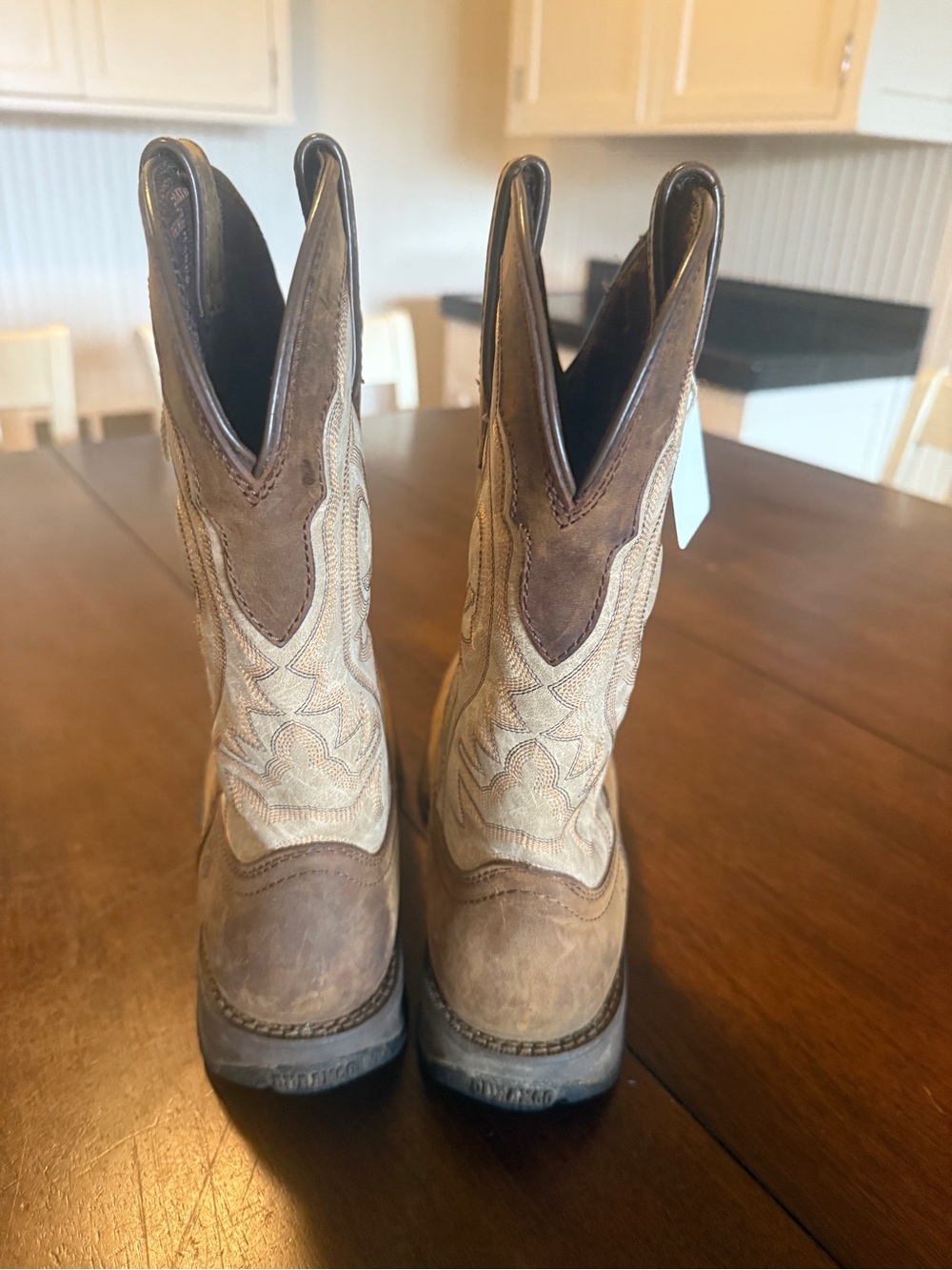 Durango Mens Brown and Tan Western Pull-On Cowboy Boots - Picture 3 of 7